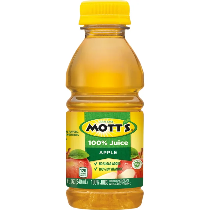 Mott's 100% Juice Original Apple Juice, 8 fl oz, 6 Count Bottles - Image 3