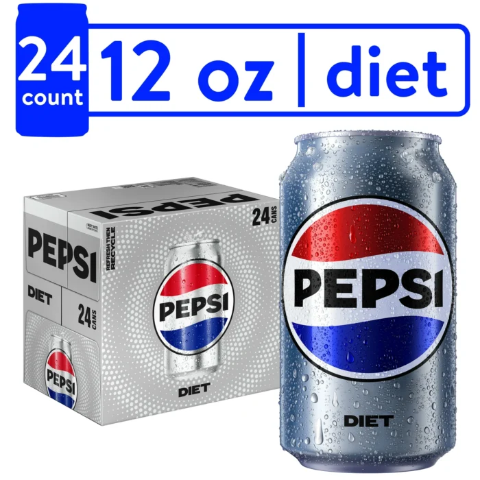 Diet Pepsi Soda Pop, 12 fl oz, 24 Pack Cans